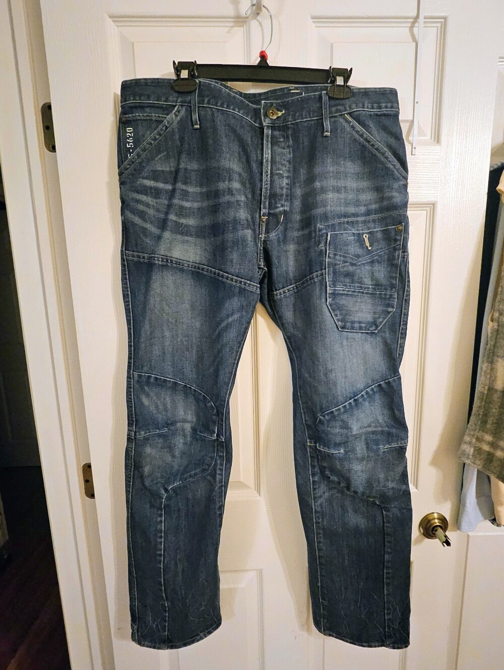 G-Star Men's Blue Straight Carpenter Jeans